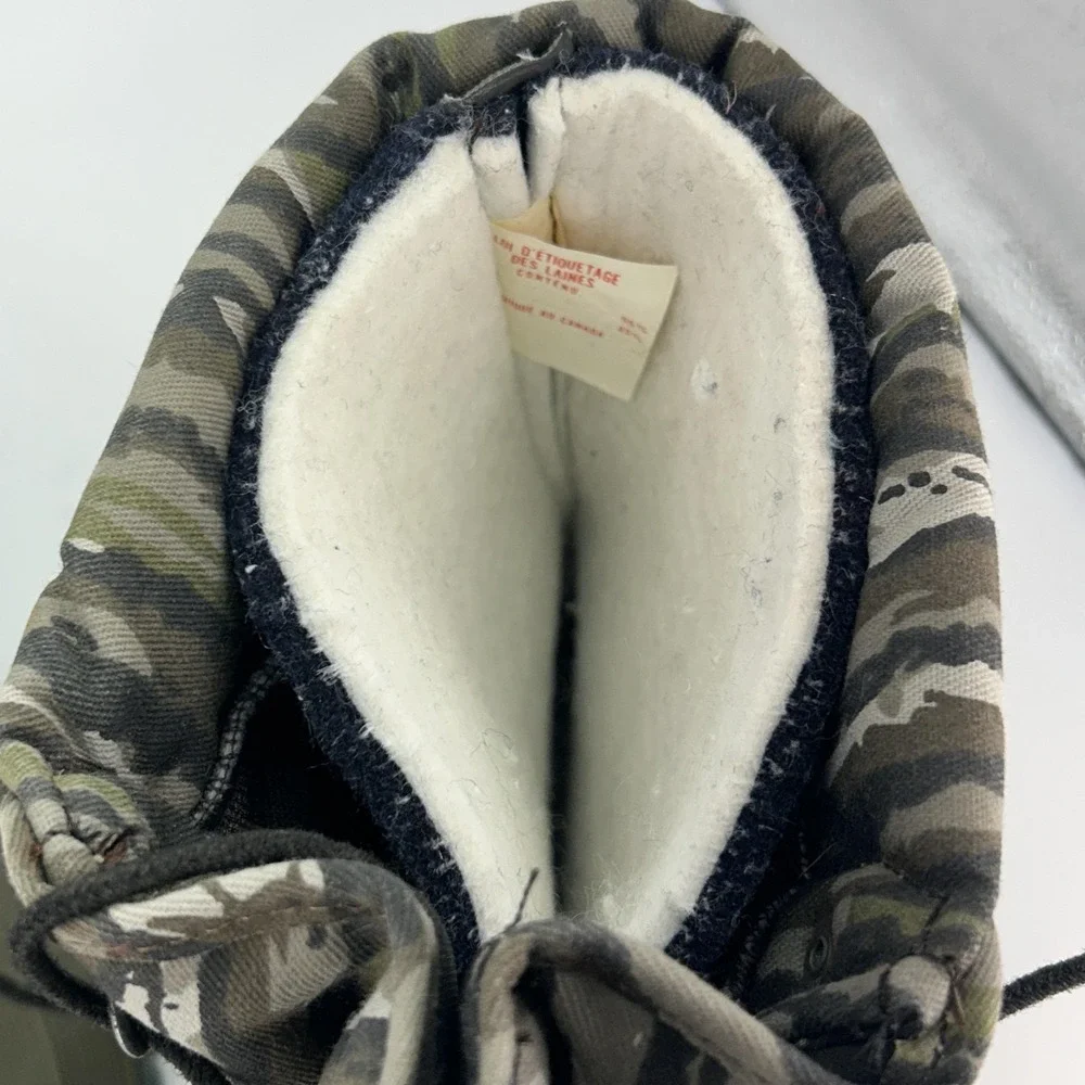 Vintage Sorel Boots Mens Size 9 Green Camo Insulated Wool Lined Snow Winter‎